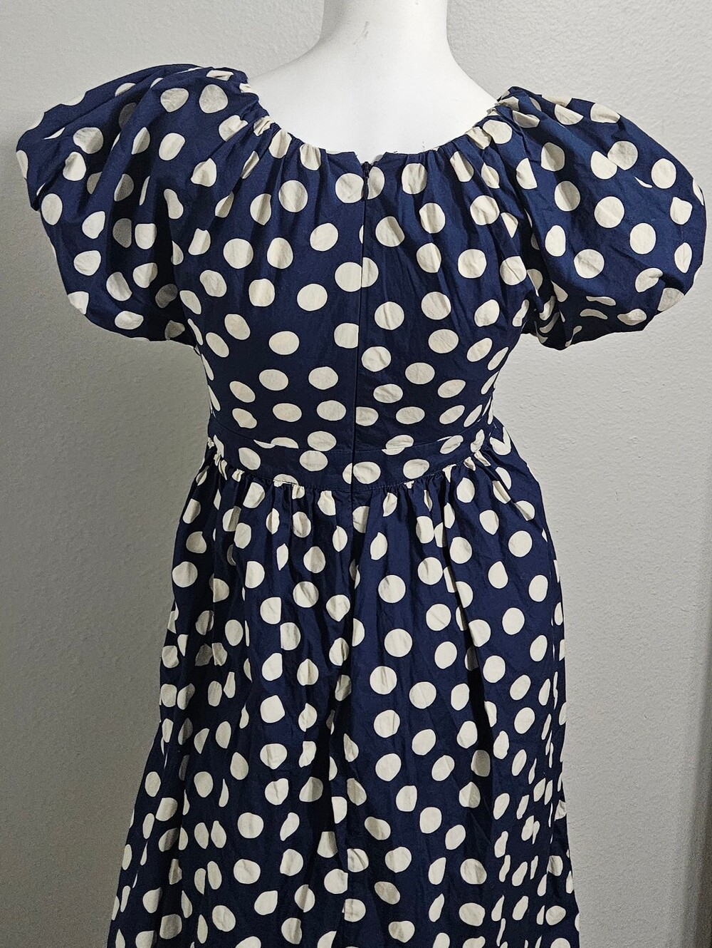 J. Crew Collection Cecily Dress in Polka-dot print Puff Sleeves Size 0 - Picture 5 of 6